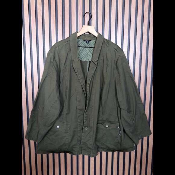 Torrid Jacket 6 / 6X Women Green Army Coat Poncho Button Stretch Plus Size - Picture 1 of 7